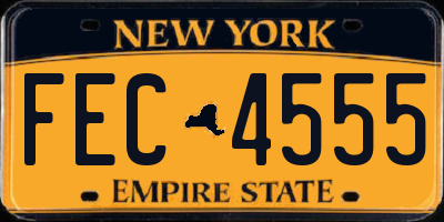 NY license plate FEC4555
