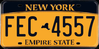 NY license plate FEC4557