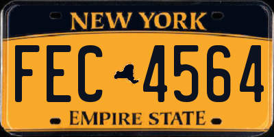 NY license plate FEC4564