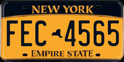NY license plate FEC4565