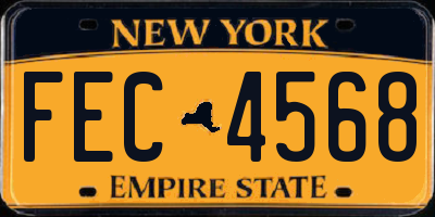 NY license plate FEC4568
