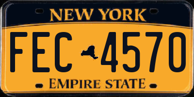 NY license plate FEC4570