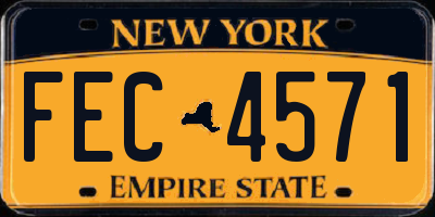 NY license plate FEC4571