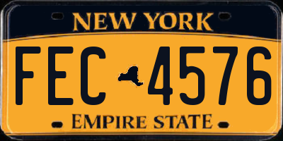 NY license plate FEC4576