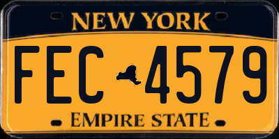 NY license plate FEC4579