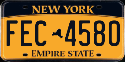 NY license plate FEC4580