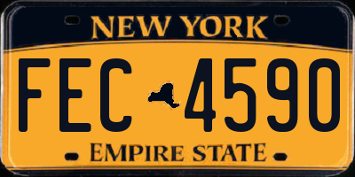 NY license plate FEC4590