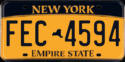 NY license plate FEC4594