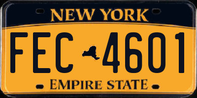 NY license plate FEC4601