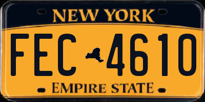 NY license plate FEC4610