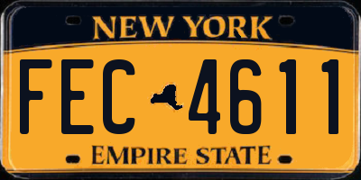 NY license plate FEC4611