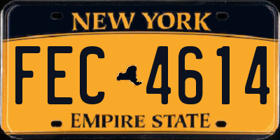 NY license plate FEC4614