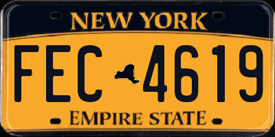 NY license plate FEC4619