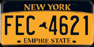 NY license plate FEC4621