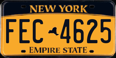 NY license plate FEC4625