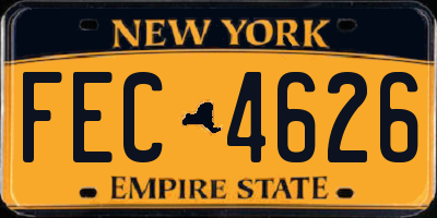 NY license plate FEC4626