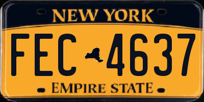 NY license plate FEC4637