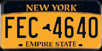 NY license plate FEC4640