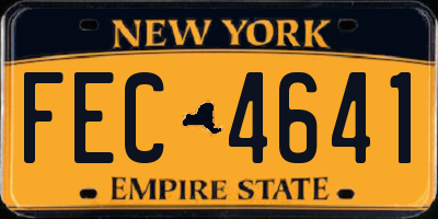 NY license plate FEC4641