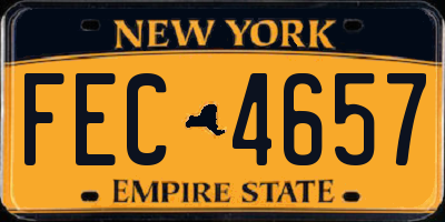 NY license plate FEC4657