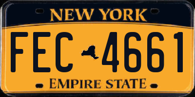 NY license plate FEC4661