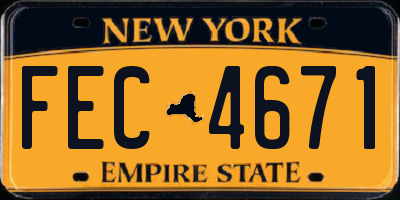 NY license plate FEC4671