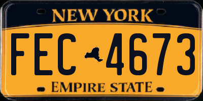 NY license plate FEC4673