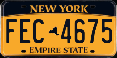 NY license plate FEC4675