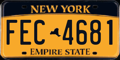 NY license plate FEC4681