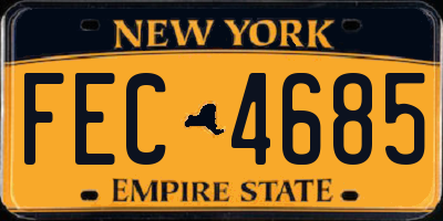 NY license plate FEC4685