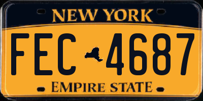 NY license plate FEC4687