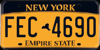 NY license plate FEC4690