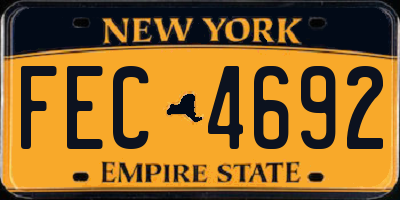 NY license plate FEC4692