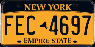 NY license plate FEC4697