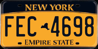 NY license plate FEC4698
