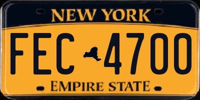 NY license plate FEC4700