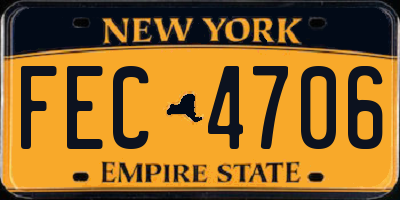 NY license plate FEC4706