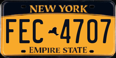 NY license plate FEC4707
