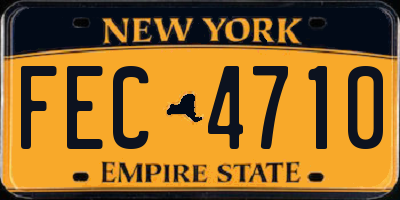 NY license plate FEC4710