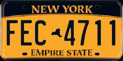NY license plate FEC4711