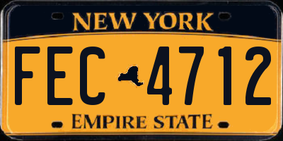 NY license plate FEC4712