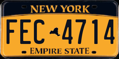 NY license plate FEC4714