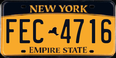 NY license plate FEC4716