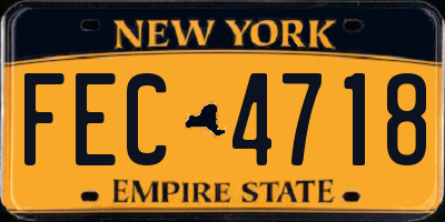 NY license plate FEC4718