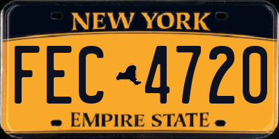 NY license plate FEC4720