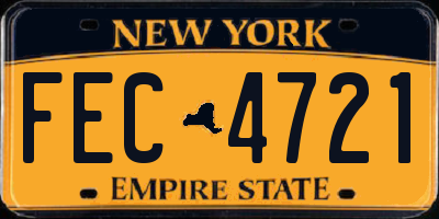 NY license plate FEC4721