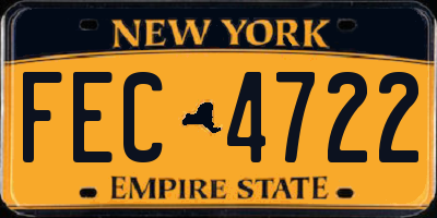 NY license plate FEC4722