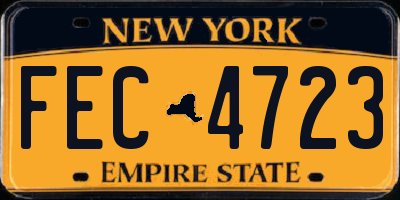 NY license plate FEC4723