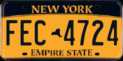 NY license plate FEC4724
