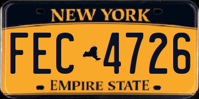 NY license plate FEC4726